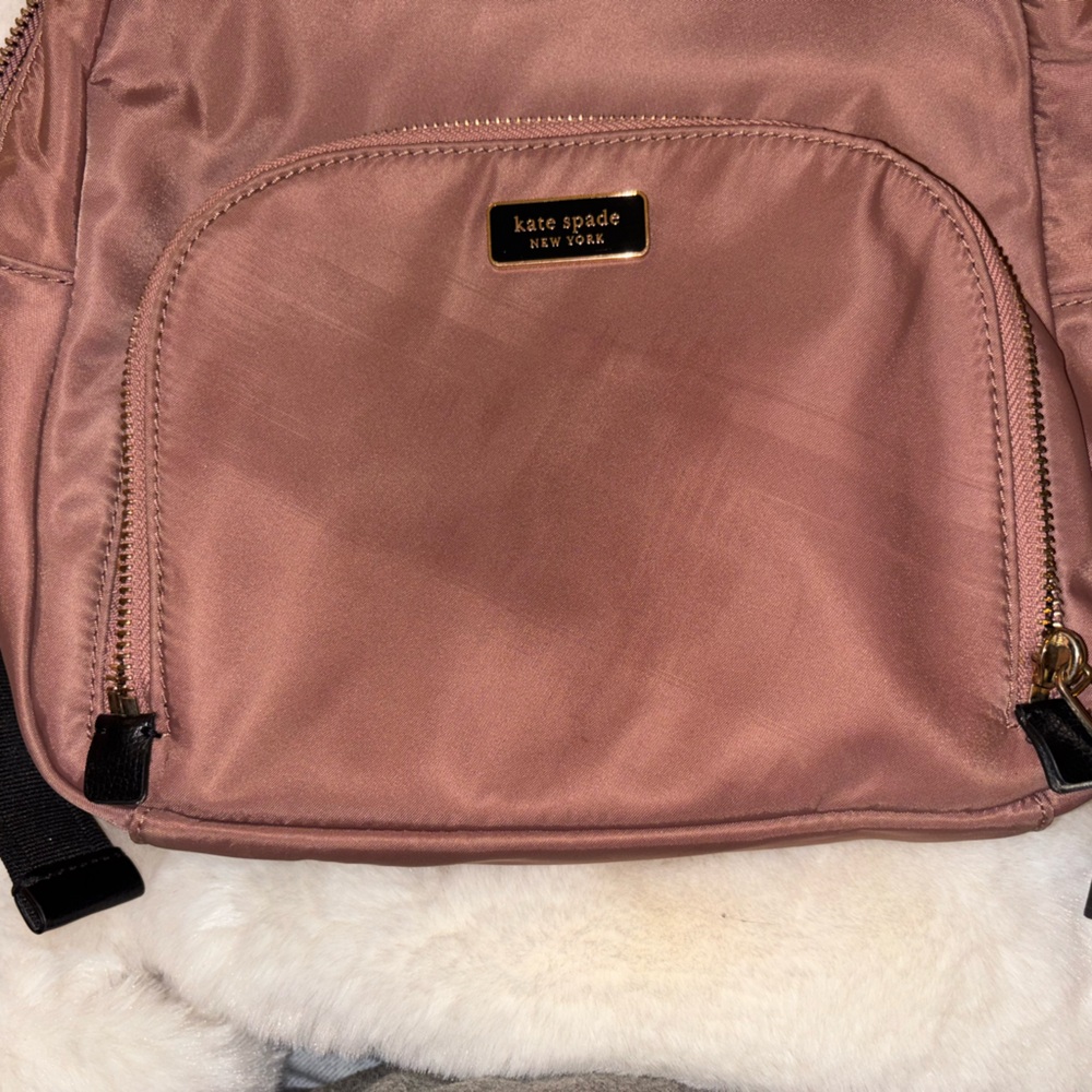 Kate Spade Mauve Mini Backpack with Black Straps- like new - Picture 5 of 12